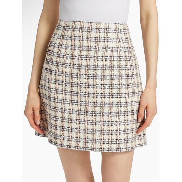 NEW NWT Veronica Beard Roman Skirt Ivory/ Camel Tweed Size 2 - Picture 5 of 8
